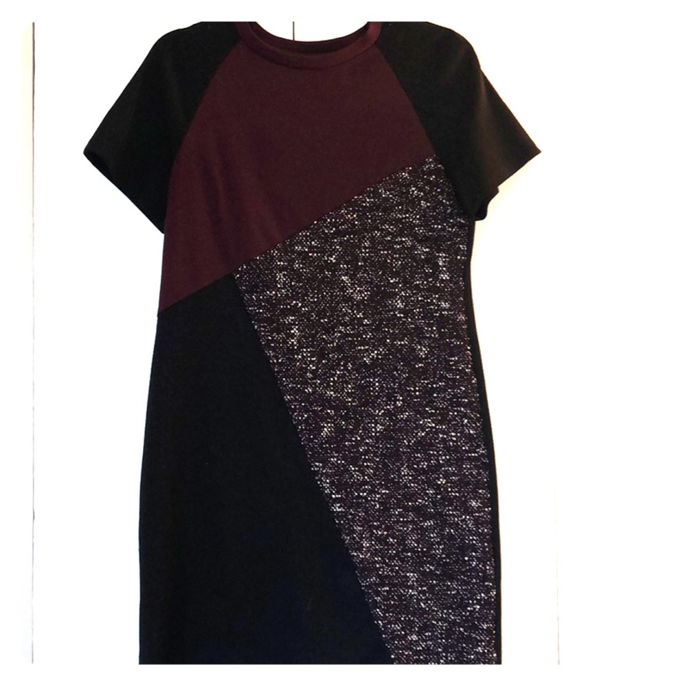 Black and maroon dress